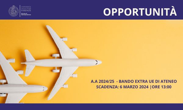 Anno accademico 2024/2025 - Bando extra UE di Ateneo