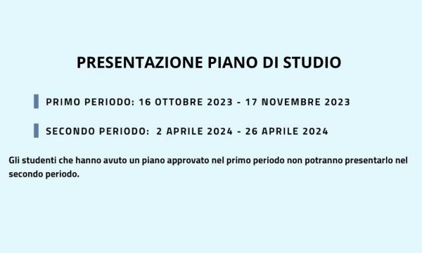 PRESENTAZIONE PIANO DI STUDIO 