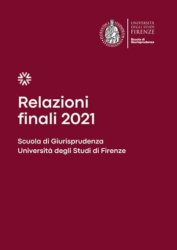 Relazioni finali 2021 - Scuola di Giurisprudenza - Copertina