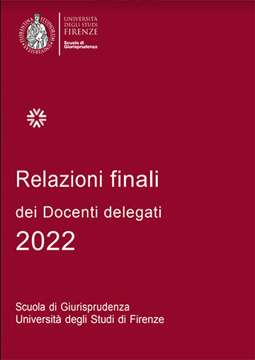 Relazioni finali dei docenti delegati 2022 - Scuola di Giurisprudenza - Copertina