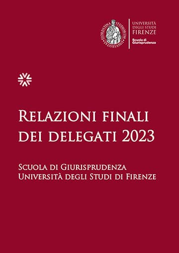 Relazioni finali dei docenti delegati 2023 - Scuola di Giurisprudenza - Copertina